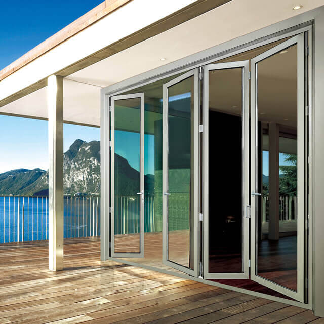Aluminum Exterior Glass Folding Door Balcony Folding Door