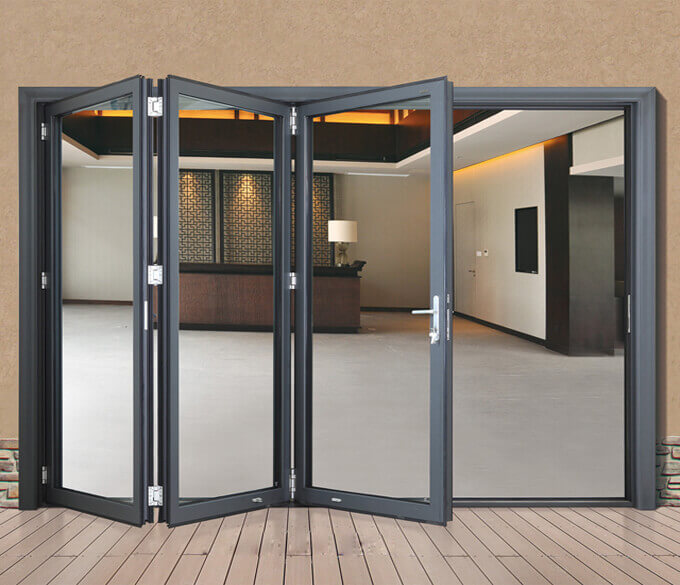 High Quality Customized Aluminum Folding Doors Double Tempered Glazing